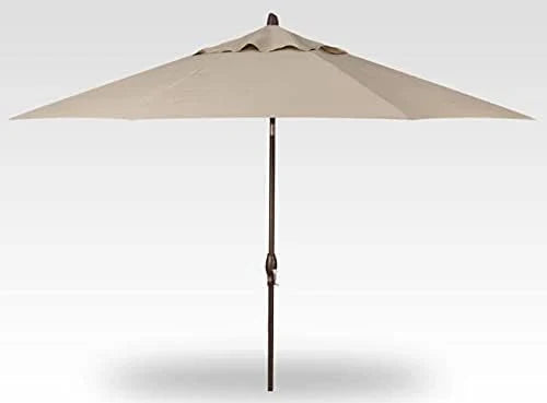 Luxurious automatic tilting octagonal market umbrella, 9 feet long - outdoor terrace, veranda, pool, backyard standalone umbrella - ultra-high strength, equipped with bronze frame and Obrazia 2 fabric (khaki color) M1
