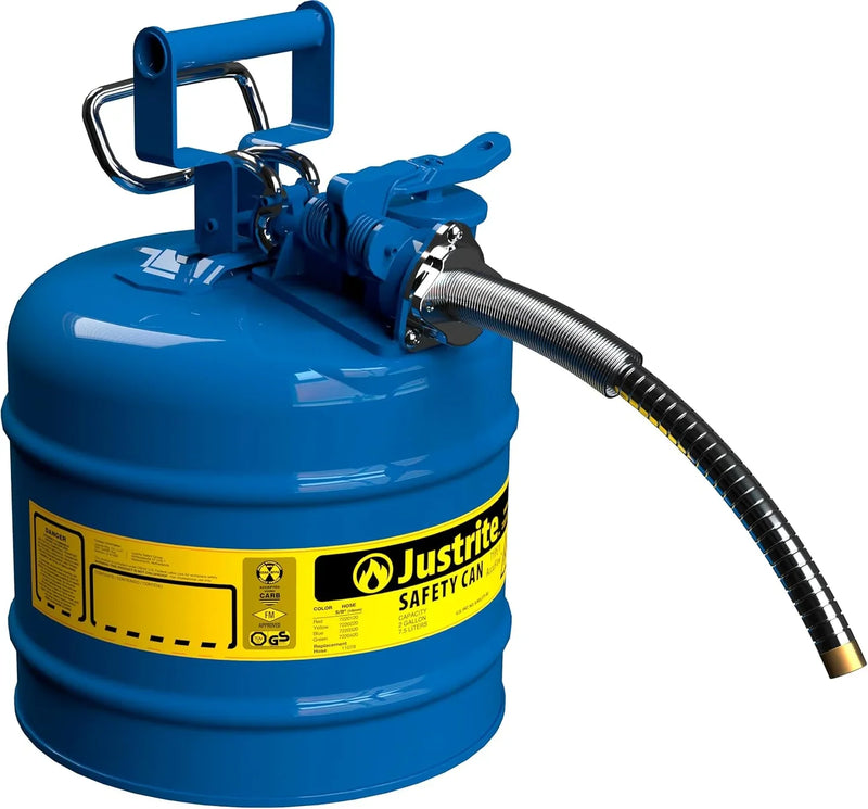 5-Gallon Type II Red Safety Gas Can – OSHA-Approved Steel Fuel Container with Flame Arrester, Self-Closing Lid & 1" Flexible Spout (7250130) W2