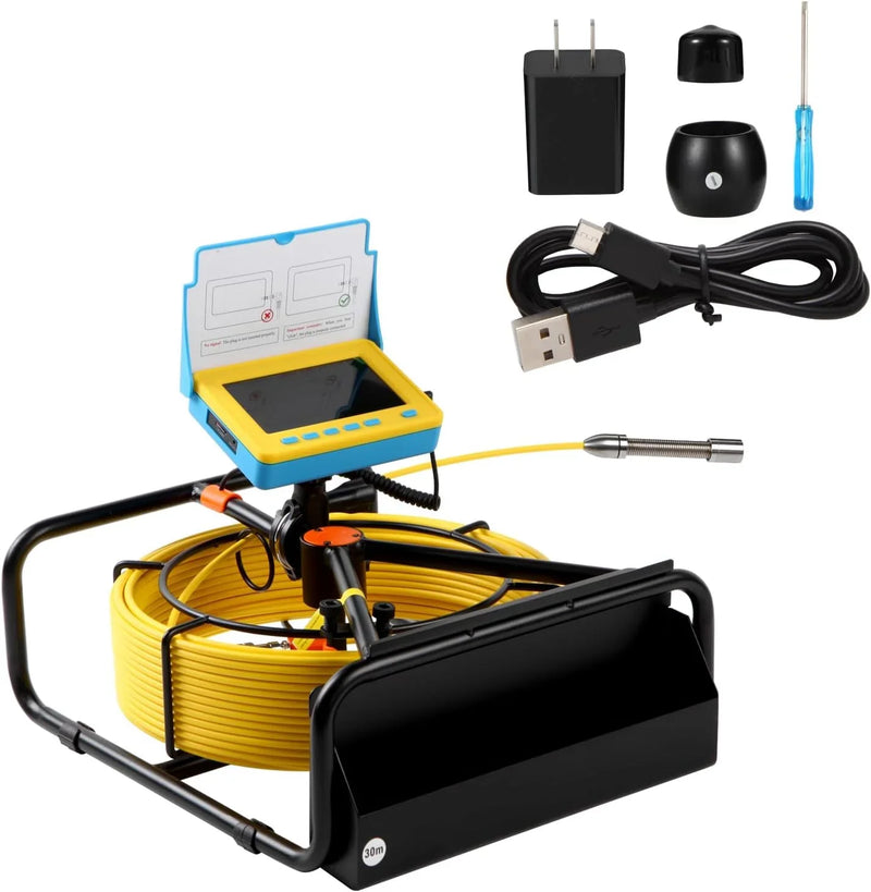 Sewer Camera, 4.3" Pipe Drain Inspection Camera with DVR Function & Snake Cable, Waterproof IP68 Borescope w/LED Lights (131.2ft/40M) J3