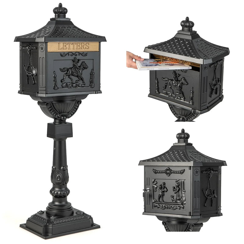 Cast Aluminum Mailbox with Post W2