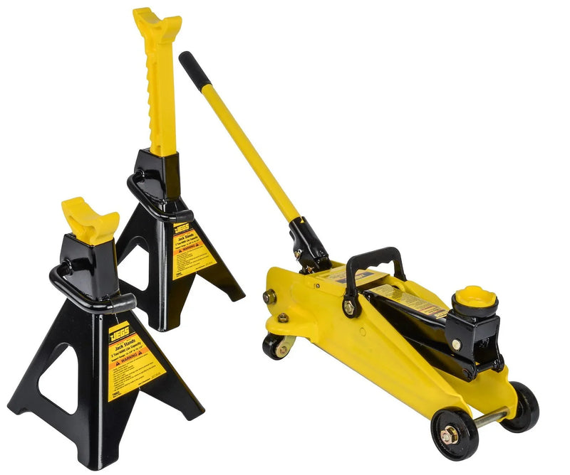 Hydraulic Utility Floor Jack & Stands Heavy Gauge Steel Frames Y9
