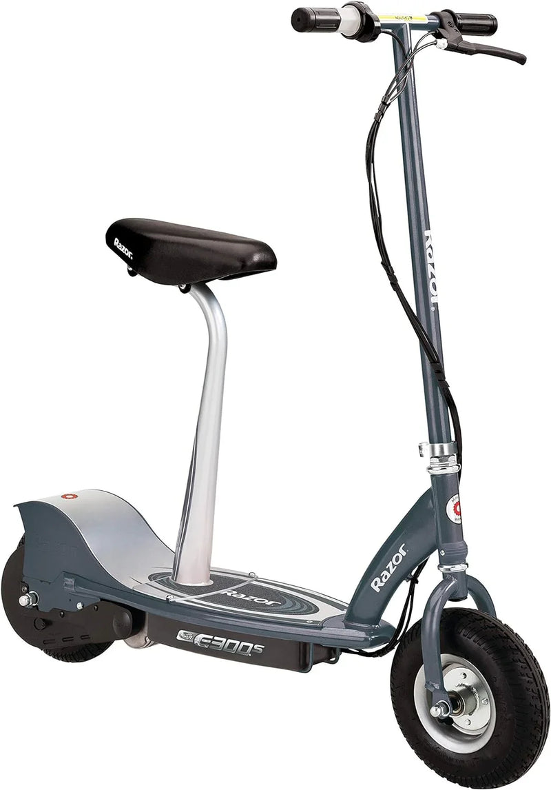 An electric scooter suitable for children over 13 years old - 9-inch inflatable tires, detachable seat, maximum speed of 15 miles per hour, maximum riding time of up to 40 minutes, suitable for users weighing no more than 220 pounds. I1