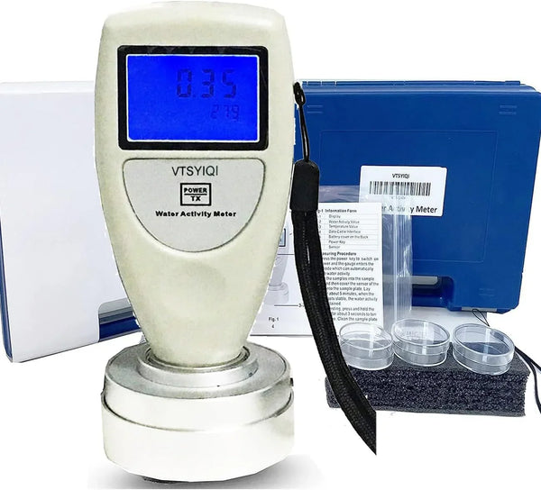 Water Activity Meter Food AW Tester Monitor Water Analyzer for Grain Fruits Vegetables Breads Biscuits Cakes Puffed Food 6 bit Backlight Digital Display J4
