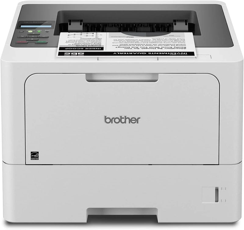 Business single-color laser printer, equipped with dual paper trays, wireless network and gigabit Ethernet connection, double-sided printing, large-capacity paper storage and mobile printing function, white model H7