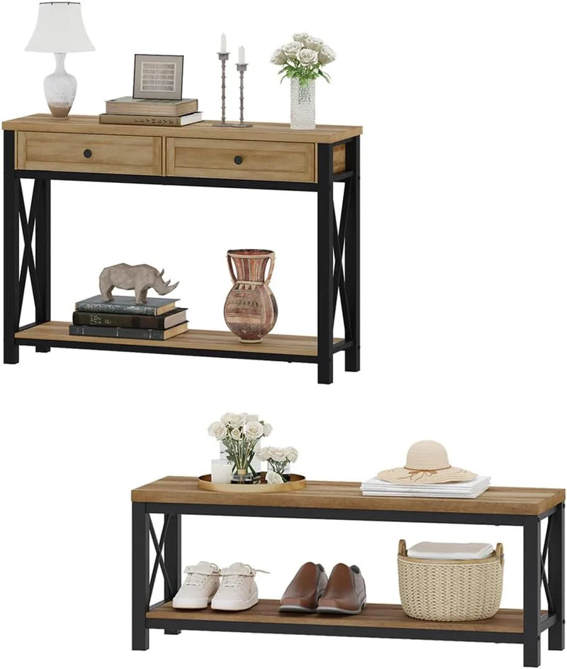 Wooden furniture sets, cabinets with drawers and storage benches with shoe racks, are suitable for entrances, living rooms and bedrooms. J6