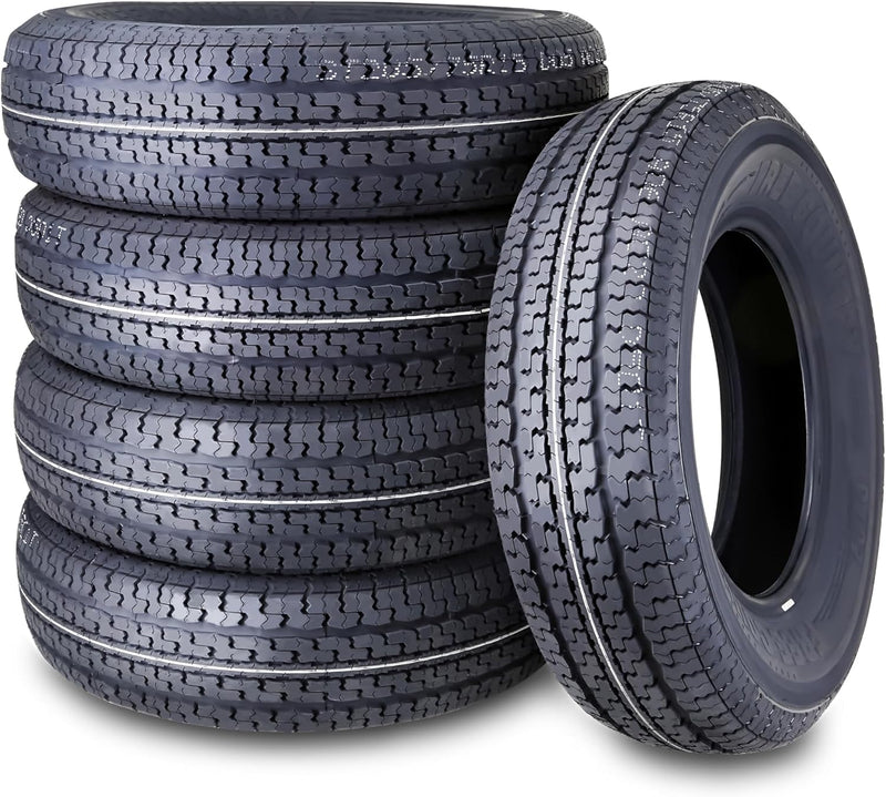 Libra Trailer Parts set of 4 Heavy Duty Trailer Tires ST205/75R15 205 75 15 10-Ply Load Range E Steel Belted Radial w/Scuff Guard T5