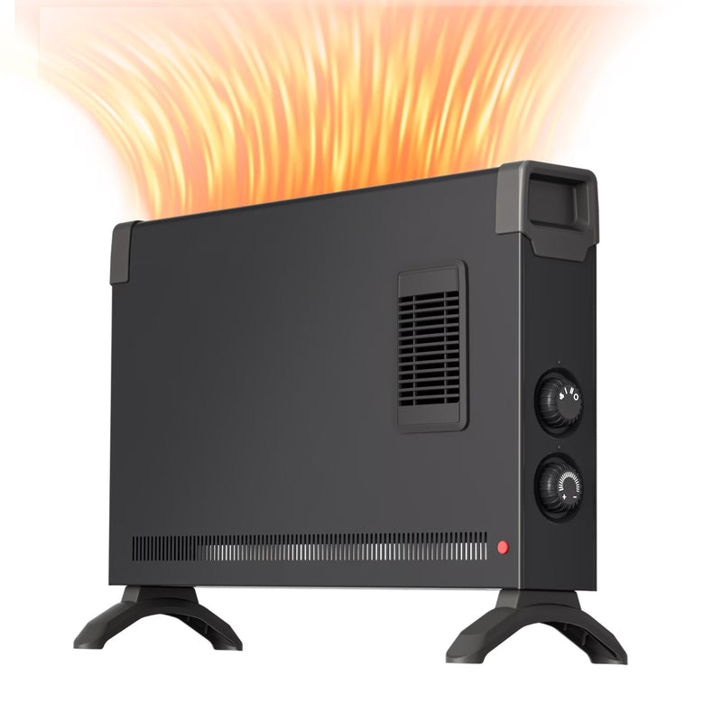BREEZEHEAT 1500W panel space heater for bedroom, living room, home, 55-96F,knob control, 600 sq,with fan for fast heating G3