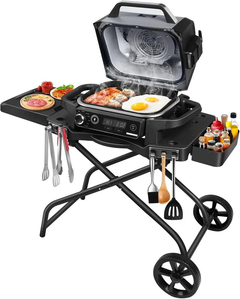 Collapsible Grill Stand for Ninja Woodfire Grill, Traeger, Pit Boss, and 22" Blackstone Griddle F9