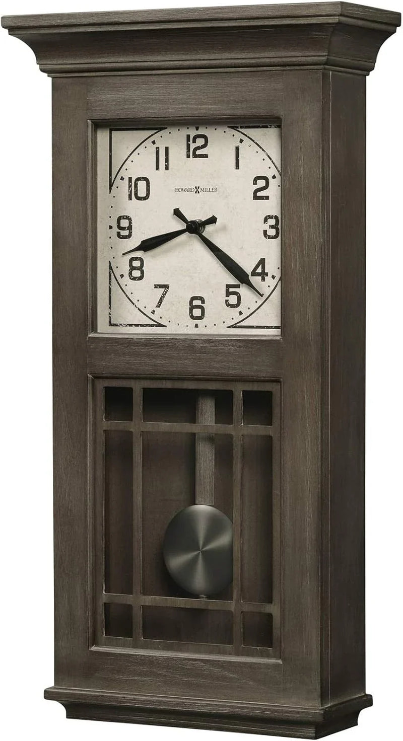Wall clock - Vintage Bohemian lacquer design, natural recycled wood style, retro home decoration, quartz single-beat pendulum mechanism, automatic night-time bell-silencing function P6
