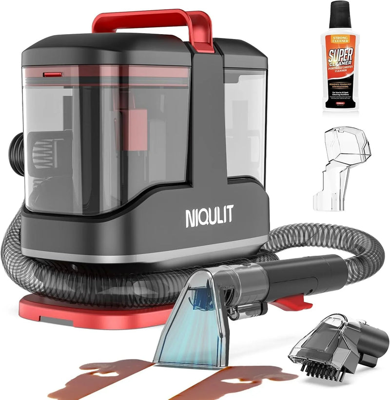 Portable Spot Cleaner Machine for Carpet and Upholstery, 15Kpa Powerful Suction for Pet Stain, Couche & Car, with Dual BrushHeads & Self-Cleaning System, Spot Cleaner for Area Rug, Stair and Furniture T0