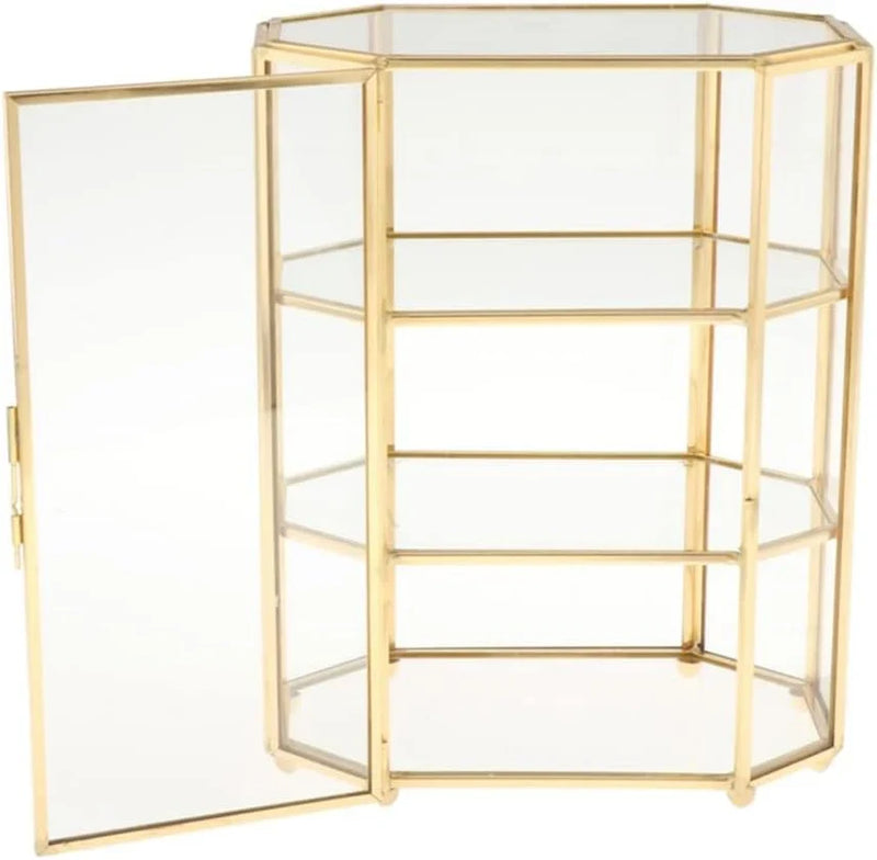 3-Tier Jewelry Box Glass Makeup Organizer Jewelry Box Multifunction Display Case for Dressing Table Decoration Storage Y0