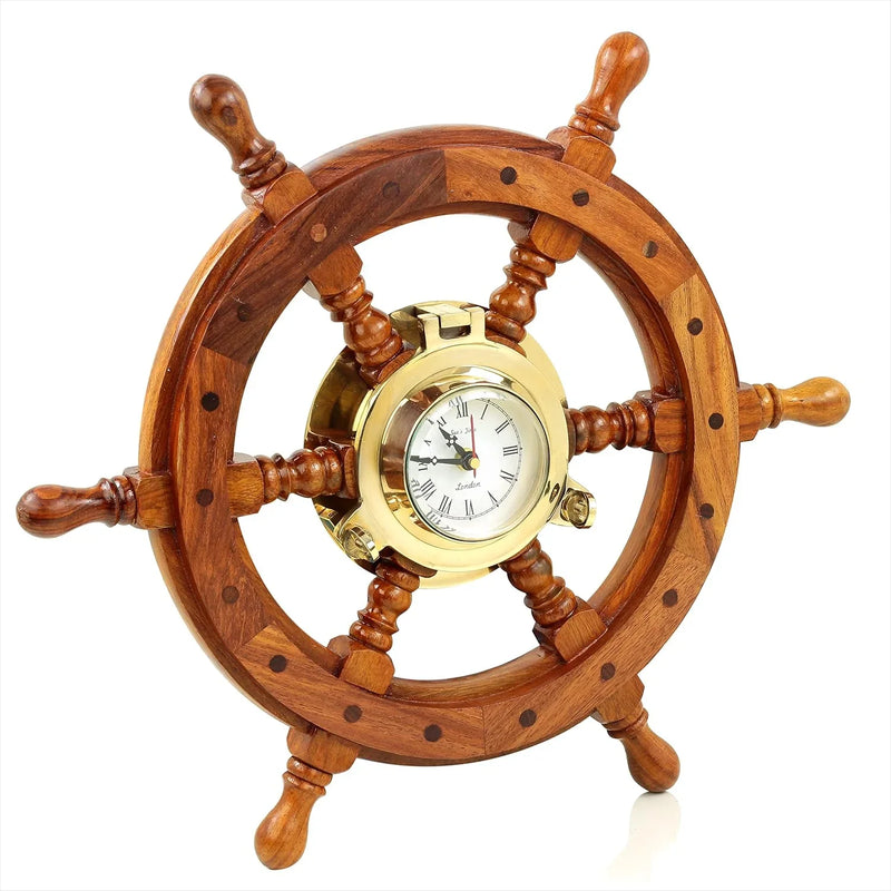 High-end home decoration clock - Sailboat copper hatches and rudder for navigation | Luxury office decorations | Wall decorations | Birthday gifts L9