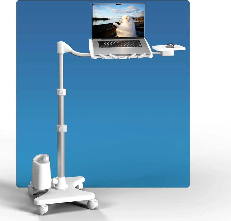 Adjustable laptop stand - Portable computer table and comfortable desk suitable for beds, sofas or offices - Portable mobile workstation, can be tilted - Suitable for devices under 16 inches - Brown and black E0