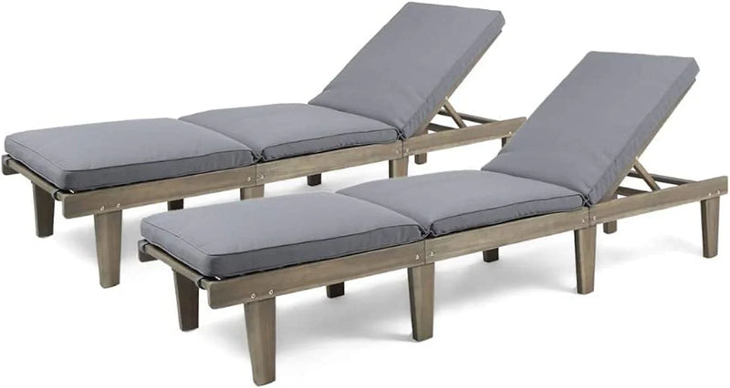 Outdoor rosewood recliner (set of two), gray surface / dark gray seat cushion M5