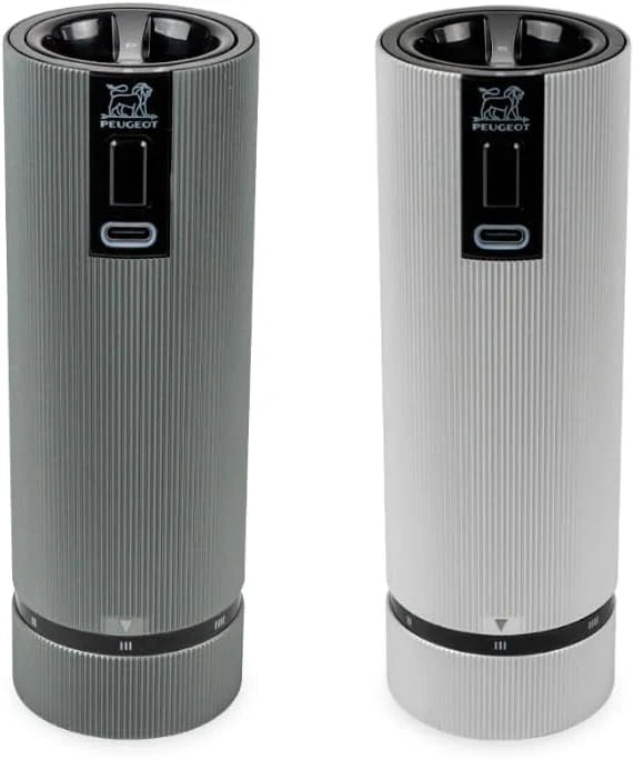 Double-flavor spice grinder Salt grinder - Electric rechargeable series u'Select 15 cm - Pepper grains Salt gem set - 6 preset flour settings U9