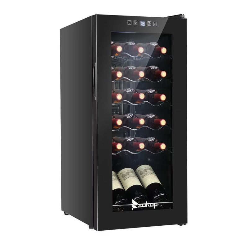 Zimtown 1.8Cu.Ft 18Bottle Compressor Wine Cooler Refrigerator Freestanding Compact Mini Wine Fridge M0