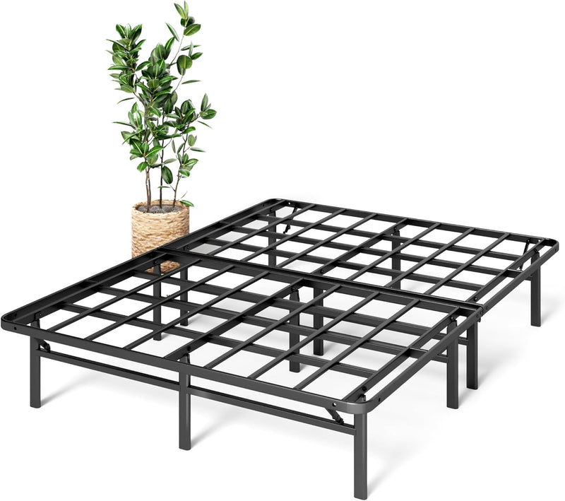 Queen Bed Frame - 14 in SmartBase Elite Metal Bed Frame with Steel Slat Support, Box Spring Replacement, Tool-Free Assembly - Super Heavy Duty Platform Bed Frame with Underbed Storage Space, Queen Size F3