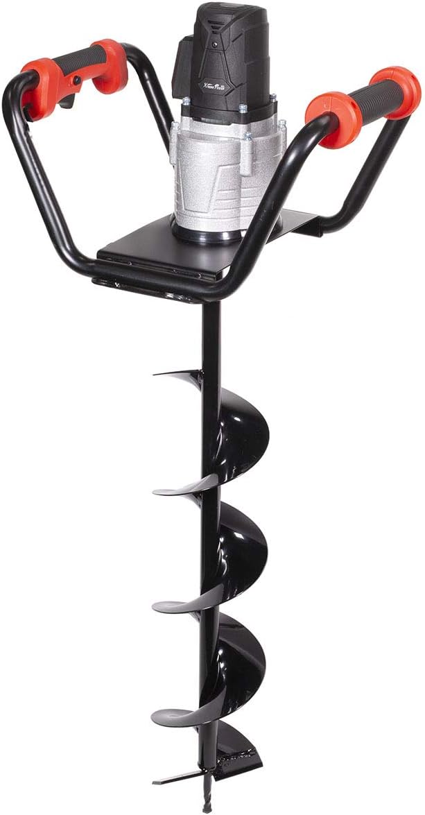 1500W industrial trenching machine enclosure features a soil excavation power head, including a 6-inch digging auger bit kit W6