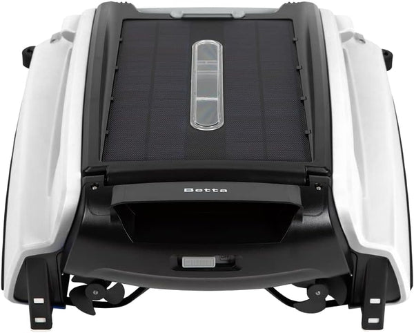 Betta SE Solar Powered Automatic Robotic Pool Surface Skimmer Cleaner with 30-Hour Continuous Cleaning Battery Power and Re-Engineered Twin Salt Chlorine Tolerant Motors (Blue) A0