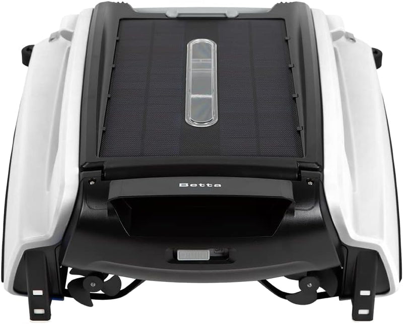 Betta SE Solar Powered Automatic Robotic Pool Surface Skimmer Cleaner with 30-Hour Continuous Cleaning Battery Power and Re-Engineered Twin Salt Chlorine Tolerant Motors (Blue) A0