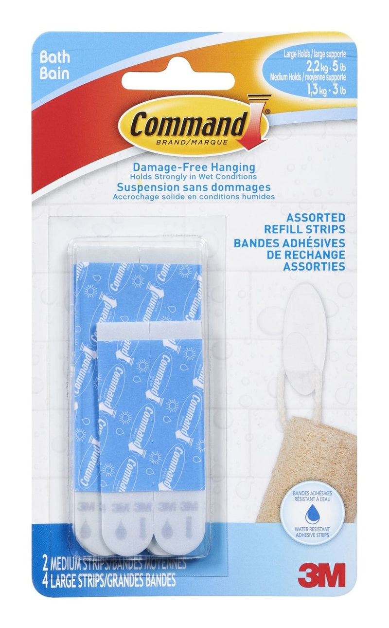 3M Command Bathroom Refill Strips, Assorted Sizes X0