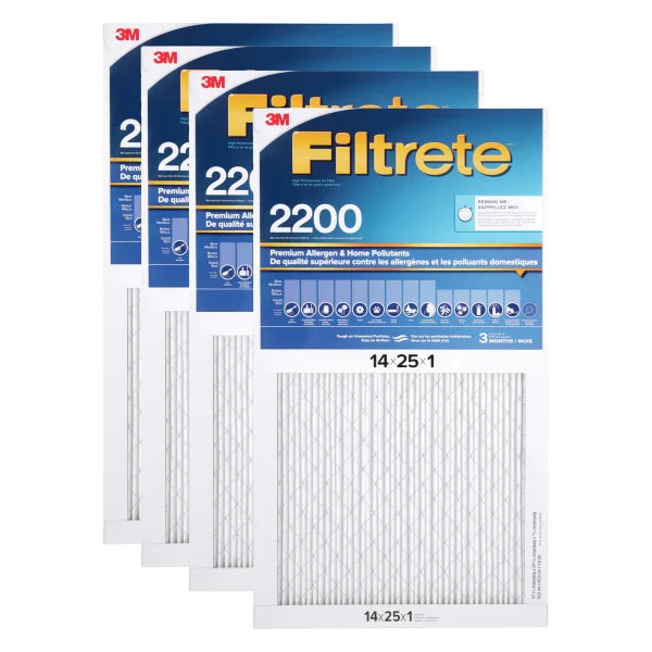 3M Filtrete MPR 2200 1-in Premium Furnace Filters, 4-pack J9
