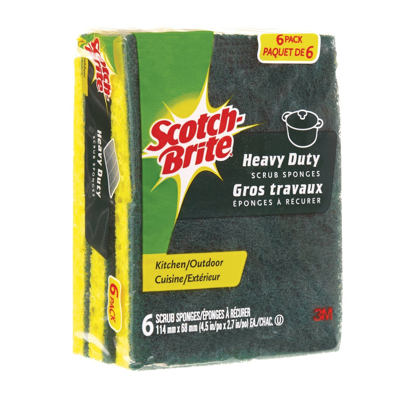 3M Scotch-Brite Heavy Duty Scrub Sponge, 6-pk A3