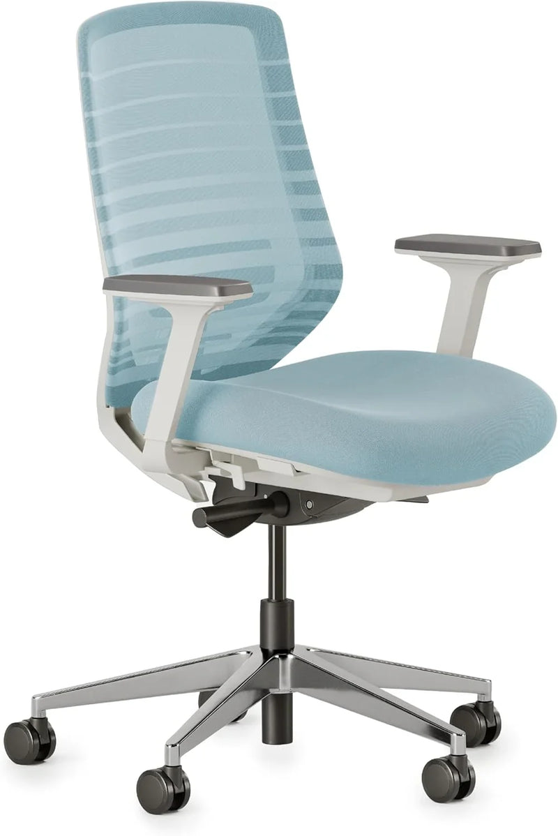Ergonomic office chair - A versatile office chair with adjustable lumbar support, breathable mesh backrest, and stable wheels - Experience the best comfort and support - Sapphire color T5