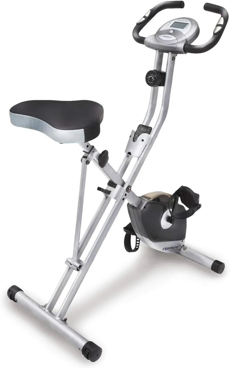 Compact folding exercise bike, 8 different intensity level fixed bikes, featuring Bluetooth tracking function and option for tablet stand. V6