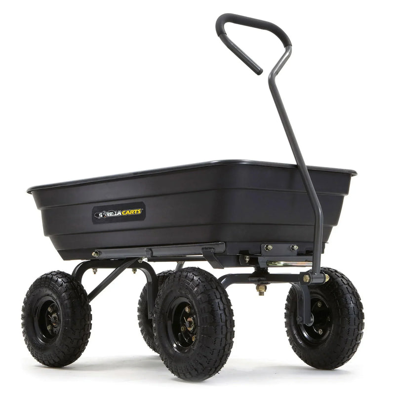 Poly Garden Dump Cart with Easy to Assemble Steel Frame X4