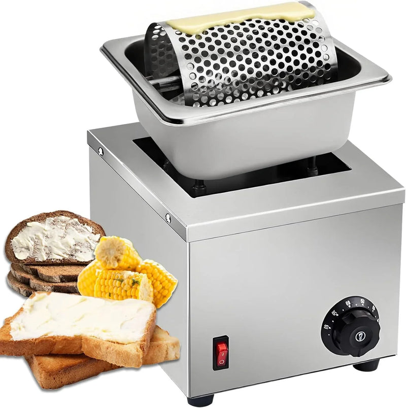 Electric Butter Wheel Warmers for Spreads Butter Evenly to Bread, Stainless Steel Butter Roller for Butter Sauces or Oil, for Indoor/Outdoor Picnics Camping BBQ P7