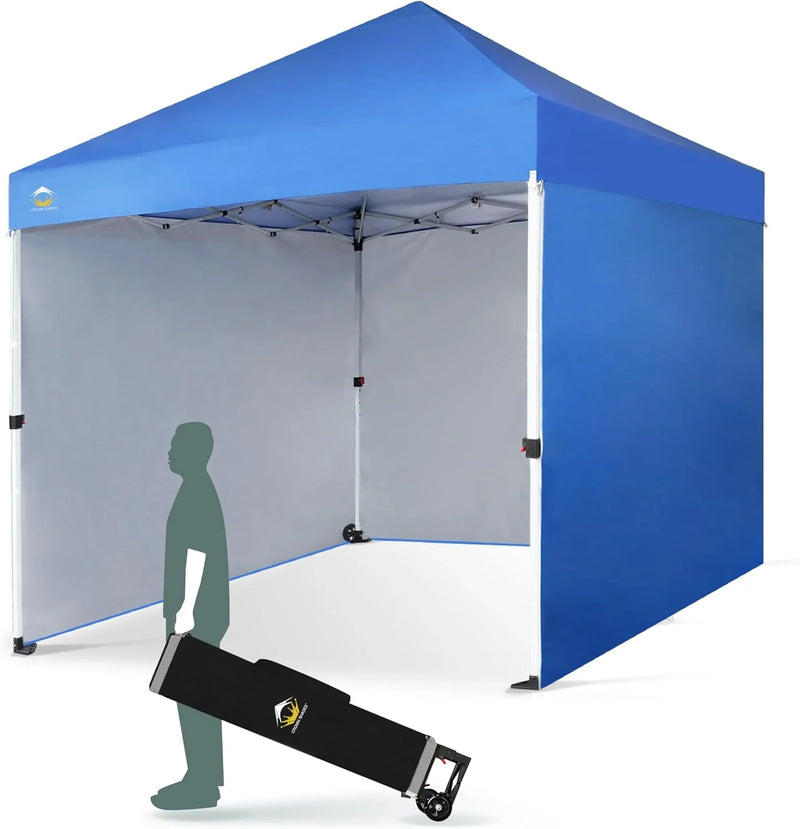 10X10 Comercial Instant Canopy Pop Up Tent with Center Lock (10x10 with 4 Sidewalls, Grey) D6