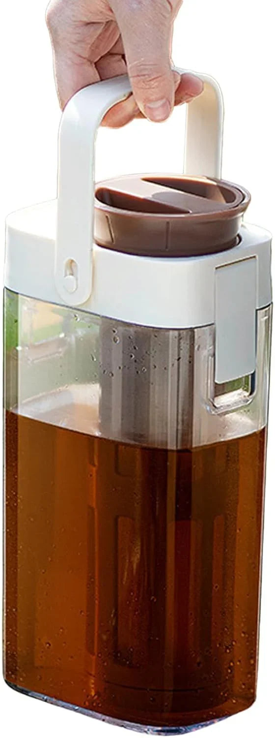 Iced Tea Pitcher, Tea Beverage Container, Leak Proof Dispenser with Transparent and Large Capacity Design for Outdoor Picnics, Parties, or Barbecues, 1 Piece C0