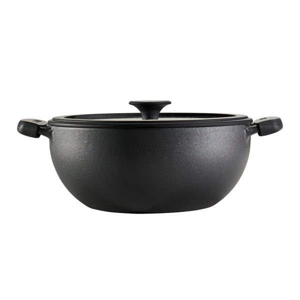 4.8 Qt Utsava Pre-Seasoned Cast Iron Kadai with Lid E6