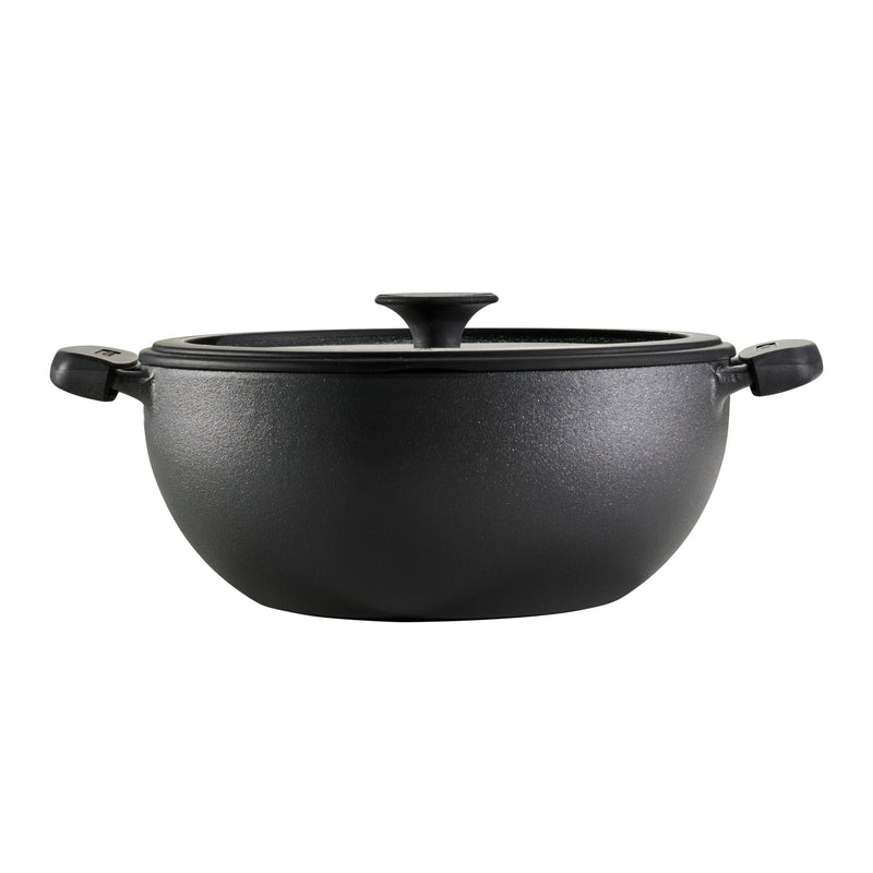 4.8 Qt Utsava Pre-Seasoned Cast Iron Kadai with Lid A4