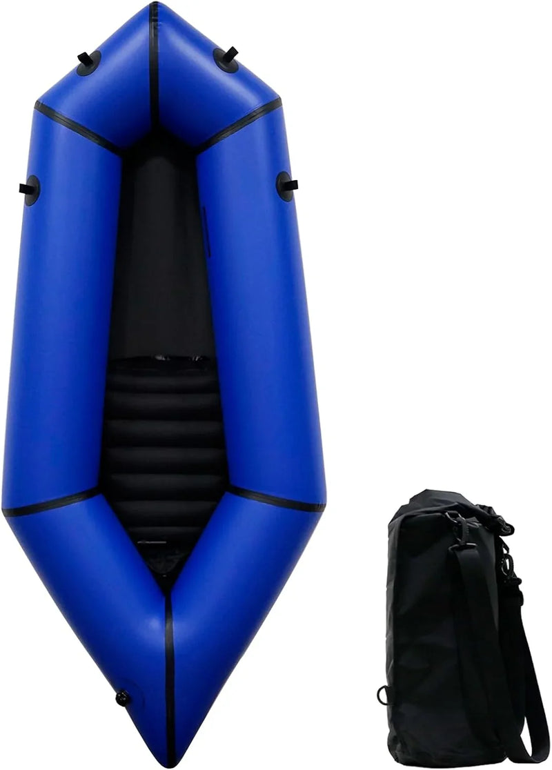 Lightweight Packrafts, TPU Inflatable Kayak for Flat Water Rafting Camping Trip/Fishing/Water Adventures 1 Person/2 Person Packraft, 330lb/660lb Weight Capacity C1