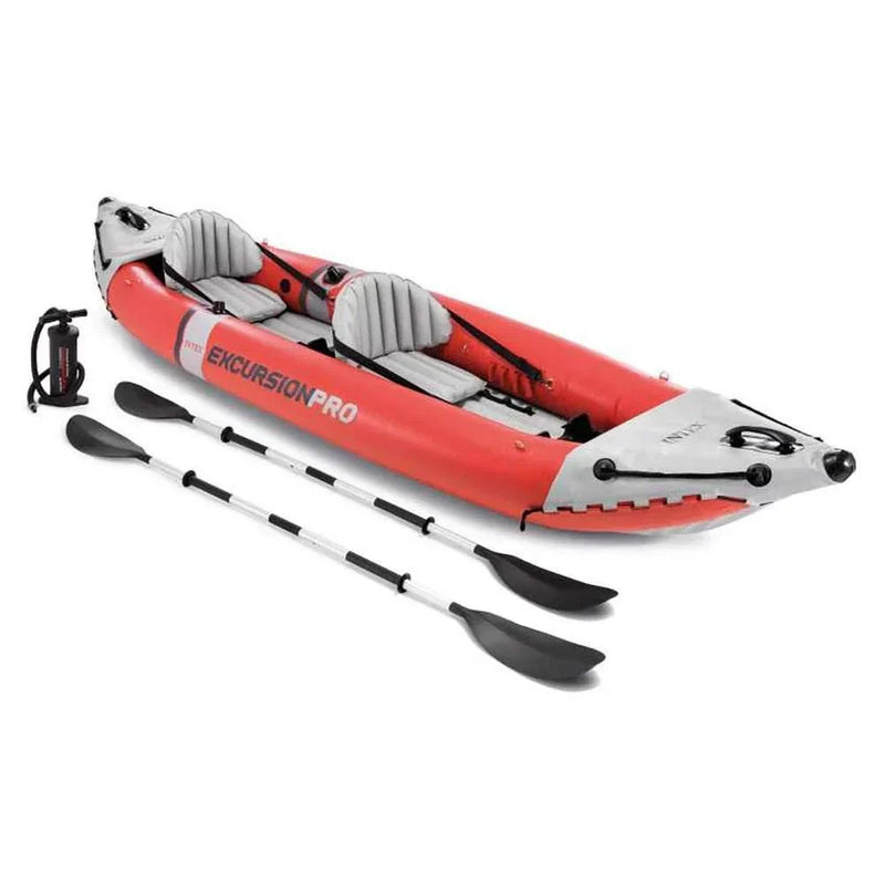 2 Person Vinyl Inflatable Kayak with Aluminum Oars F4