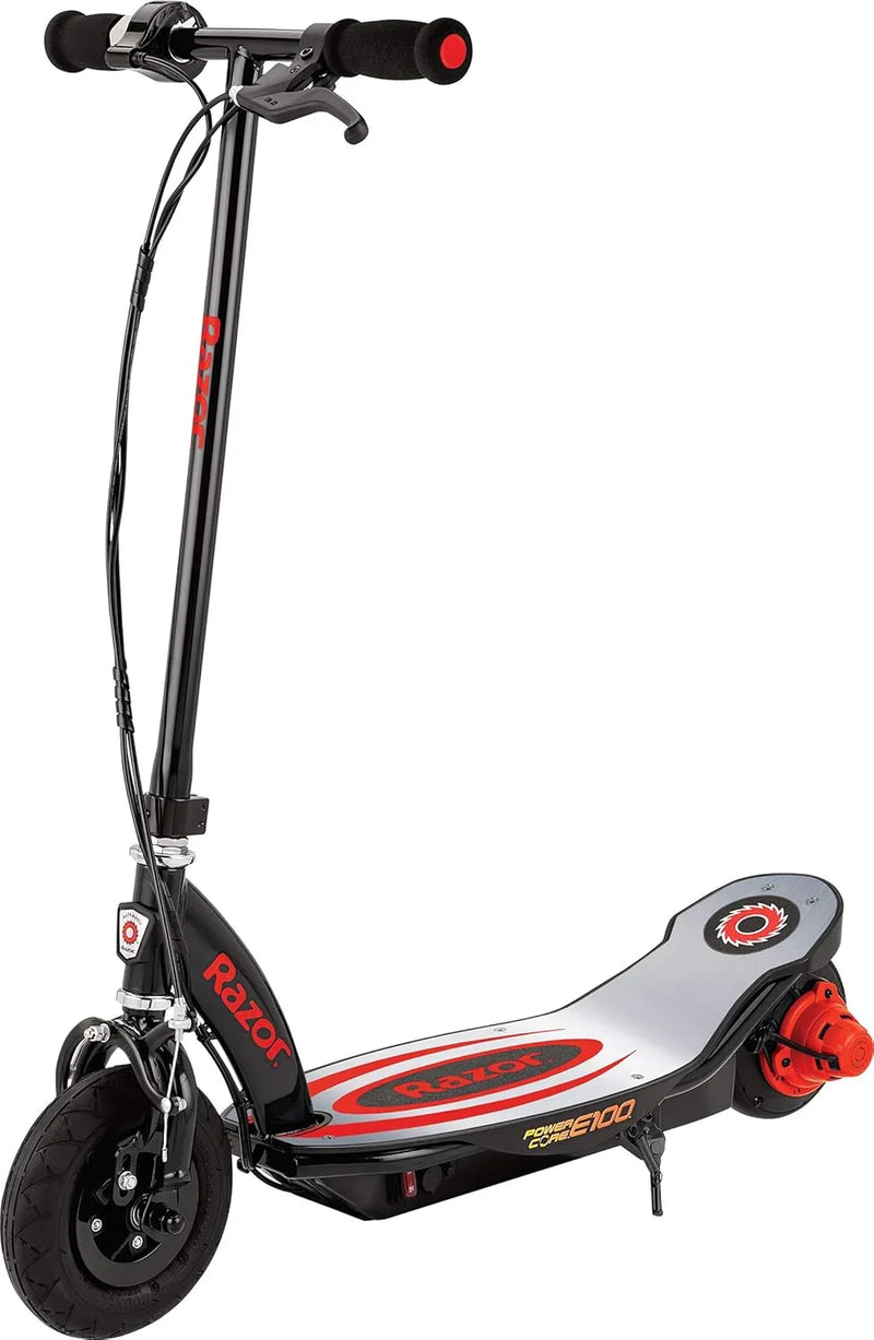 An electric scooter suitable for children over 8 years old - 100-watt hub motor, 8-inch inflatable tires, maximum speed of 11 miles per hour, maximum running time of up to 60 minutes, suitable for users weighing no more than 120 pounds. T7