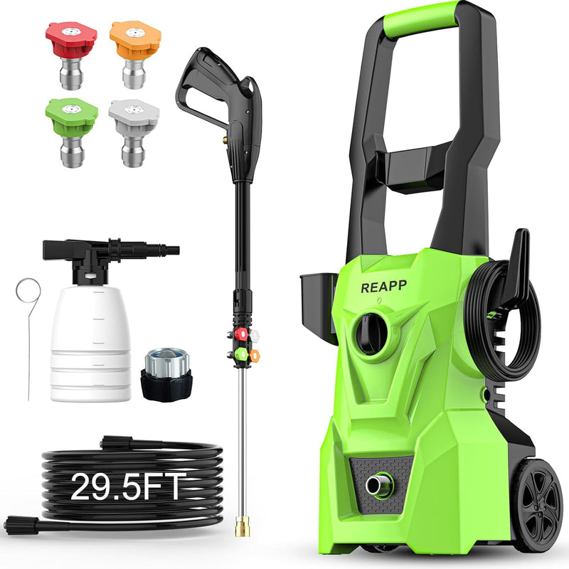 Electric high-pressure cleaning machine, foam sprayer, 4 quick-connect high-pressure nozzles, 2400 pounds/square inch 2.4 gallons/minute powerful cleaning machine, high-pressure cleaning equipment for J9