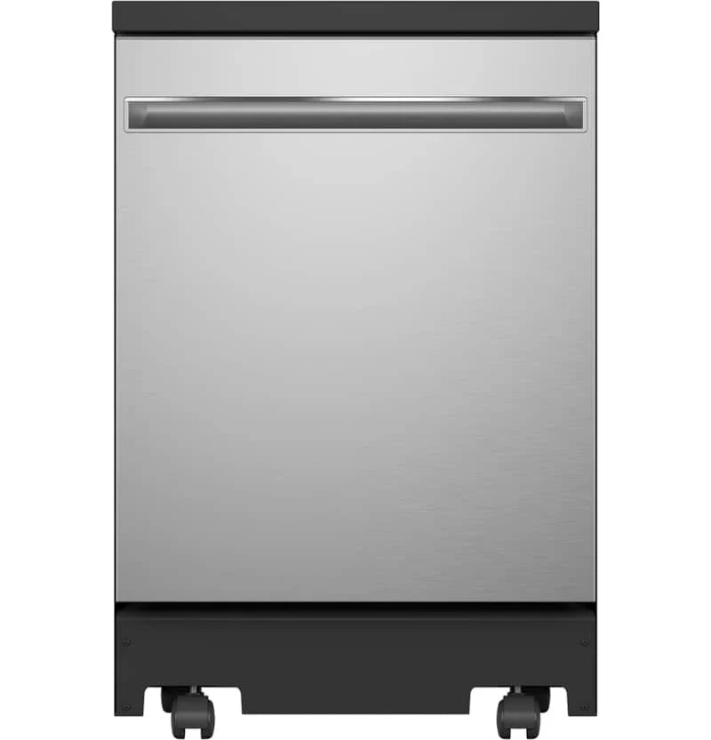 GE 24 Stainless Steel Portable Dishwasher With Sanitize Cycle V9