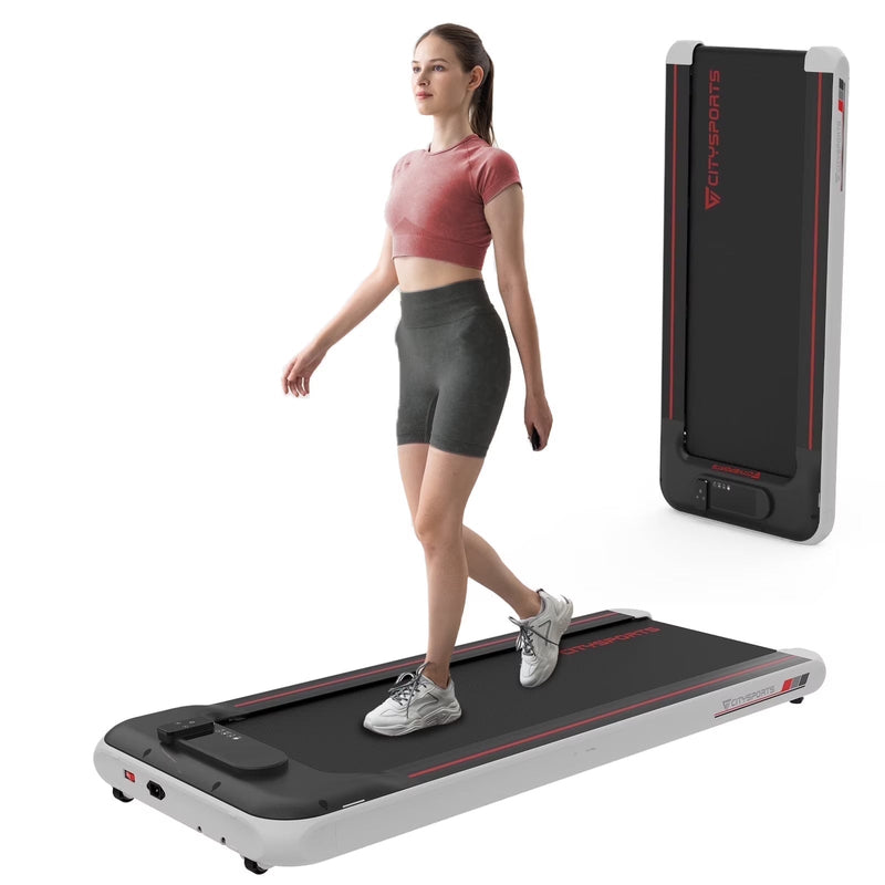 Citysports Treadmill Portable Walking Pad, Adjustable Speed with APP, LCD Screen Calorie Counter, Ultra Thin and Silent (Black White) H7