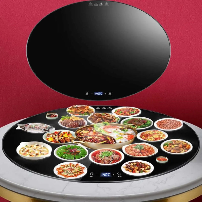 23/31/34in Insulation Glass Lazy Susan for Dining Table - Turntable Centerpiece, Silent/Smooth/Not Easy to Dump (Size: 88cm/34in) C6
