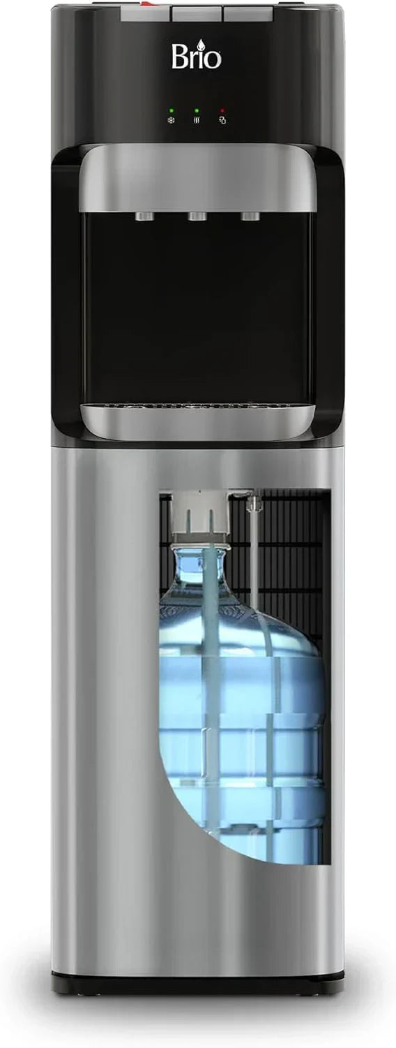 Bottom Loading Water Cooler Dispenser for 5 Gallon Bottles - 3 Temperatures with Hot, Room & Cold Spouts, Child Safety Lock, LED Display with Empty Bottle Alert, Stainless Steel Z6