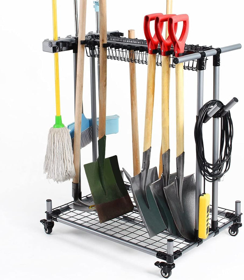 Metal Garden Tool Organizer Large Tool Rack Garage Storage Holder Z9