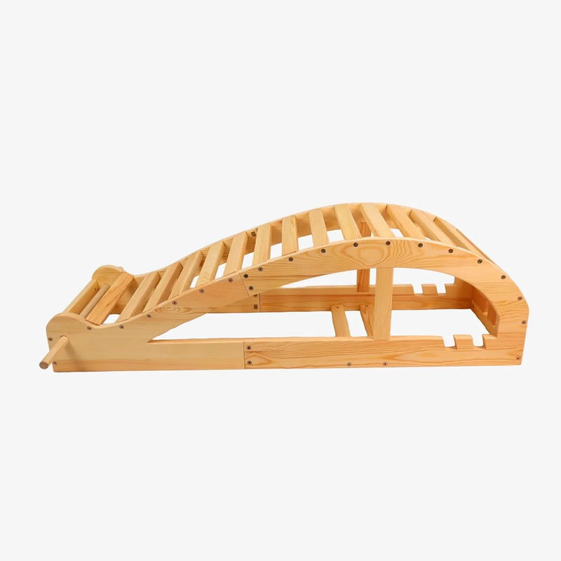Yoga Inverted Pole Pose Seated Cushion - Wooden backward bend seat cushion, designed for deep stretching and enhancing flexibility; Large-sized backward bend cushion, providing better support effect J2