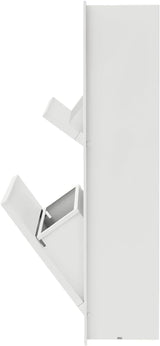 Stainless steel shower alcove trash can - Suitable for use in bathrooms, living rooms, and kitchens as a built-in recessed storage cabinet - 26 x 5.5 x 11.8 inches