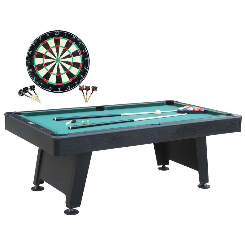 Barrington Billiard 84" Arcade Pool Table with Bonus Dartboard Set, Green G7
