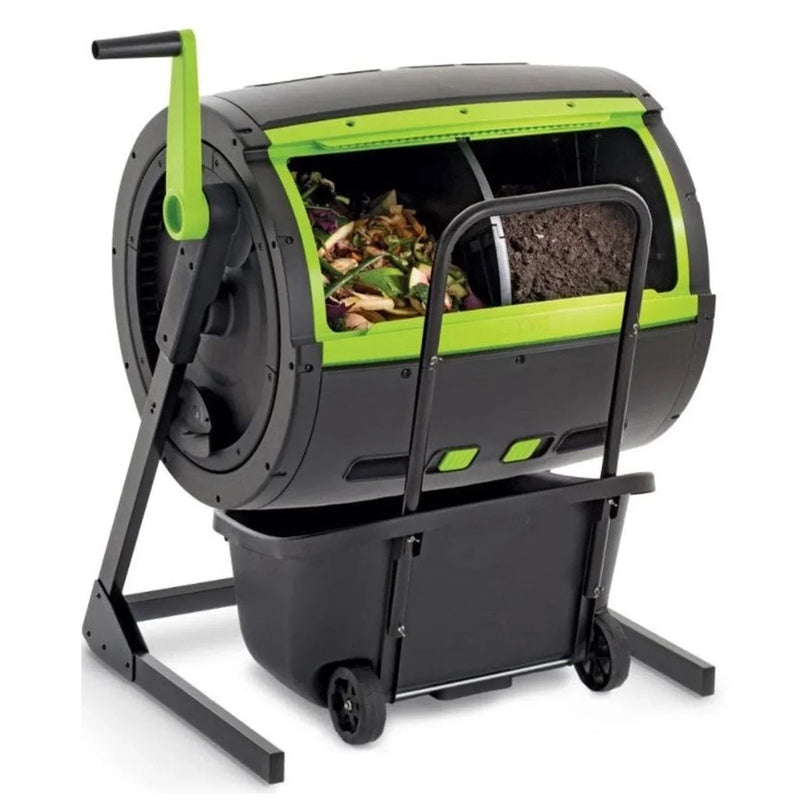 65-Gallon Compost Tumbler And Cart Combo N7