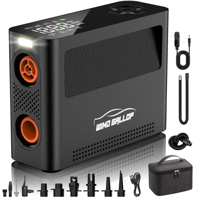 Tire Inflator Portable Air Compressor, Rechargeable Electric Paddle Board Pump 150PSI, 3X Faster Inflation 9 Pump Modes,Auto Air Pump for Car Tires Motorcycle Bike Ball SUP Tent Kayak Float K5
