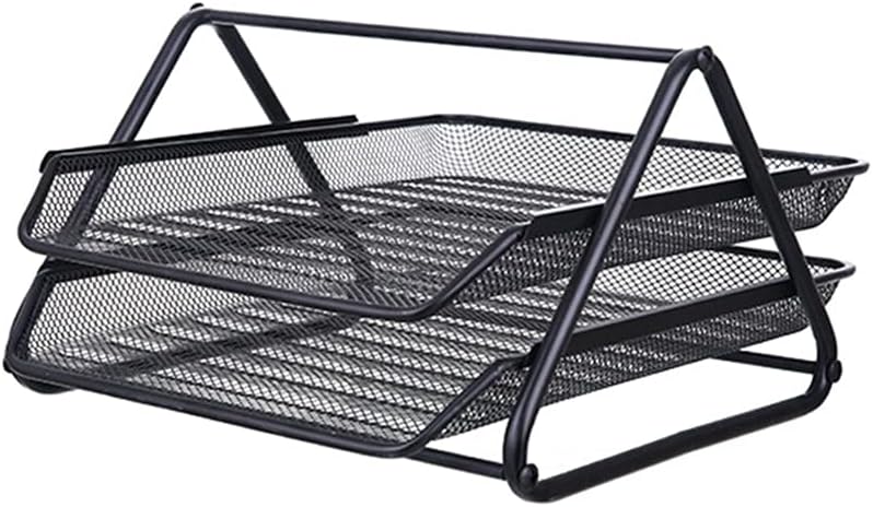 Metal Mesh 2 Tier Document Letter Tray Desk Organizer File Holder Magazine Notebook Organizer Office Supplies K4